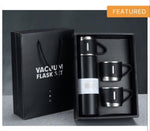 Vacuum Flask Gift Set with 3 Stainless Steel Cups Combo - 500ml - Keeps HOT/Cold (Random Color)