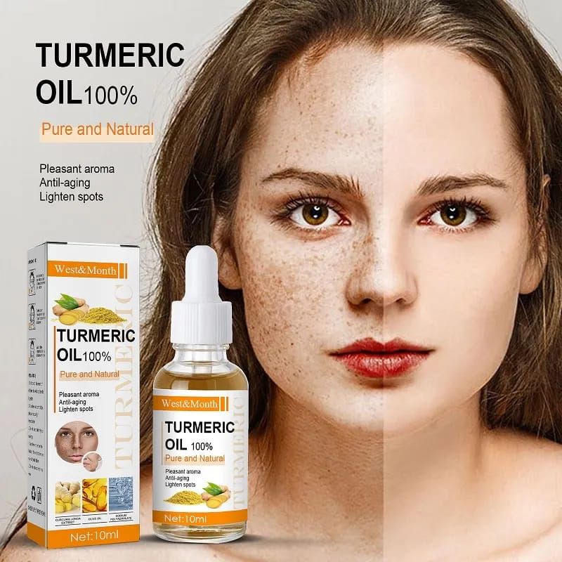 Turmeric Freckle Serum Whitening Dark Spots Organic Turmeric Oils Brighten Dark Skin Pigment Anti Aging Wrinkle Moisturizer (10ml )